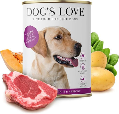 DOG'S LOVE Single Protein, Limited Ingredients, Ethically Sourced, Grain Free Wet Dog Food - Canned Soft Dog Food, Grain Free Dog Food for Your Dog - Premium Can Dog Food | 6 cans (14.1 Oz, Lamb)