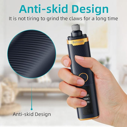 Upgraded Dog Nail Grinder Quiet - 3-Speed Professional Dog Nail Trimmers with 2 LED Lights for Large Medium Small Dogs/Cats, Electric Pet Nail Grinder for Dogs with Dust Cap