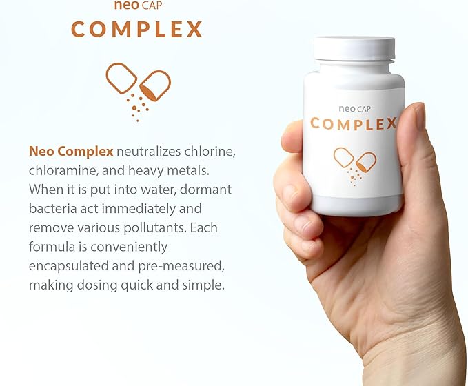 Neo Cap - Water Conditioner for Aquarium Tank - Neutralizes Tap Water Pollutants, Chlorine Remover Vitamin C Enriched for Fish Health, Safe for All Aquatic Species - Complex, 30 Capsules