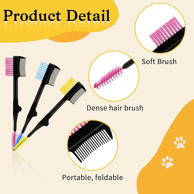 3 Pcs Eye and Tear Stain Grooming Combs - Removing Crust, Mucus, and Fleas for Pets