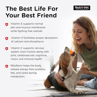 Nutri-Vet Multi-Vite Chewables for Adult Dogs, Daily Dog Vitamins & Minerals, Supports Balanced Diet, Pet Multivitamin, Supports Joint, Immune, and Cardiovascular Health in Canines, 60 Count