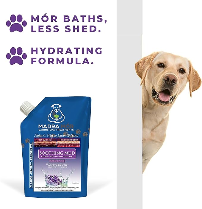 Worldwide Nutrition Bundle: Madra Mor Soothing Mud - Dog Essentials Mud Bath, Dog Grooming, Dry Skin for Dogs Treatment, Dog Coat Skin Care Products - 10oz Pouch & Multi-Purpose Key Chain