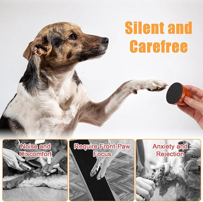 Dog Nail File with 5pcs Sandpaper, Solid Wooden Dog Nail Scratcher Grinder Digger Dog Nail File Scraper, Dog Scratch Board Pad for Dogs Nails