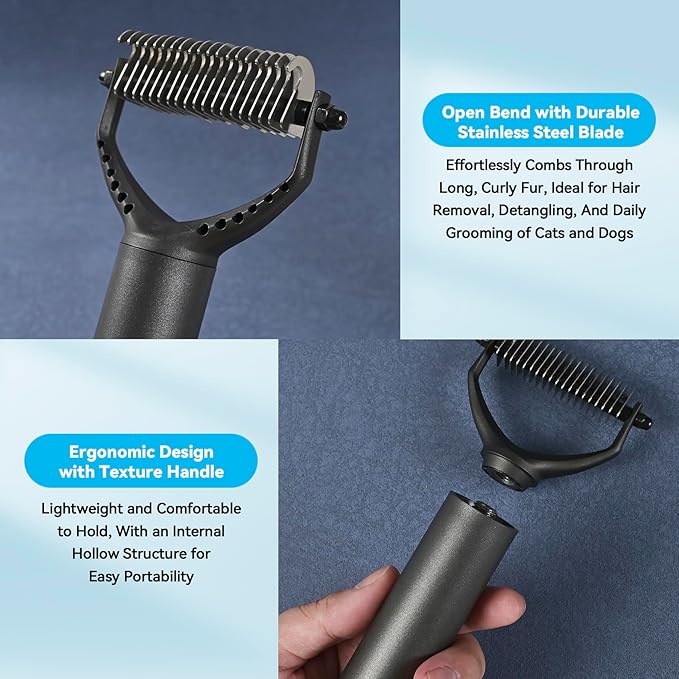 Dog Brush for Shedding - Short Haired Dogs, Undercoat Rake for Dogs, Cat Brushes for Indoor Cats, Cat Grooming Supplies, Dog Deshedding Brush for Small Medium and Large Pet.
