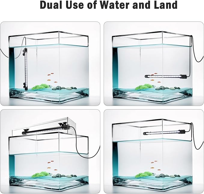 AQQA Submersible Aquarium Lights，Colorful Led RGB Fish Tank Light,Dual Controller with Timer,13 Colors,5 Brightness,Sunrise and Sunset Mode for Freshwater Saltwater (13W)