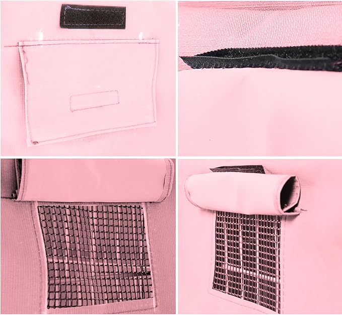 Dog Crate Cover Waterpoof Pink Pet Kennel Covers for Puppy Cat Indoor Outdoor Fit for 1 Door Wire Crate, 49.21x37.40x43.31 Inch