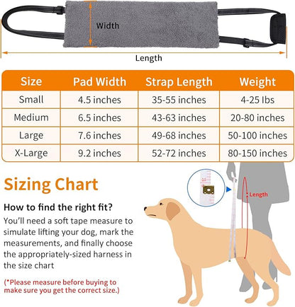 LOOBANI Portable Dog Sling for Back Legs, Hip Support Harness to Help Lift Dogs Rear for Canine Aid and Old K9 Cruciate Ligament Rehabilitation