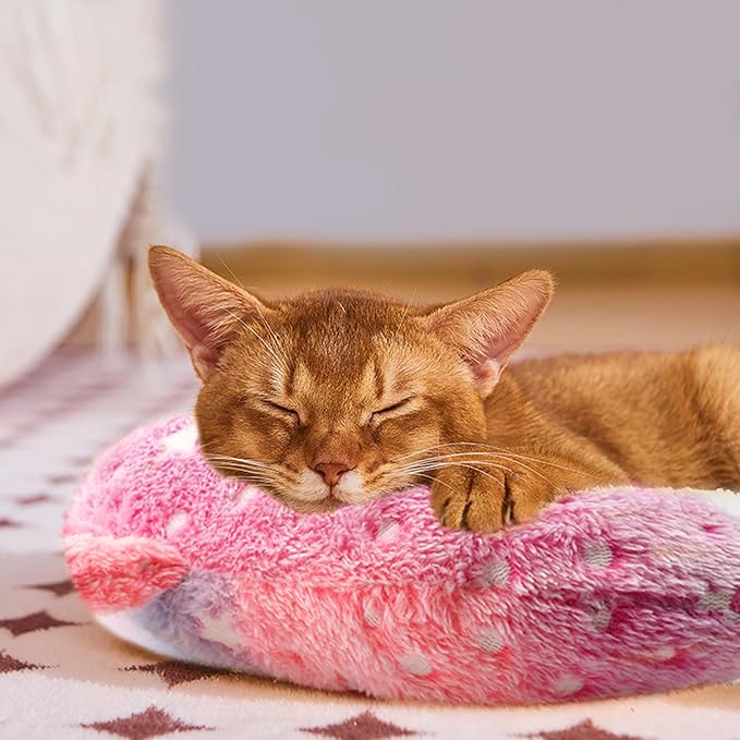 Dog Pillows for Small Dogs and Cats, Anxiety Relief Pillows for Dogs and Cats, U-Shape Pillow for Improving Pet Sleeping, Half-Count Soft Cat Pillow, Machine Washable (Pink)
