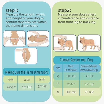 Dog Wheelchair for Back Legs with Pet Traction Rope, Small Wheelchair for Dogs with Disabled Hind Legs Walking Adjustable Dog Carts with Heavy Duty Wheels