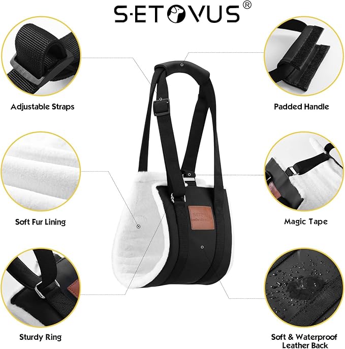 Dog Sling for Back Legs, Dog Lift Harness, Magic Tape Dog Sling for Large Dogs Hind Leg Support, Elderly Dog Lifter, Help Canie Hip Arthritis K9 Cruciate Ligament Rehabilitation (Medium)