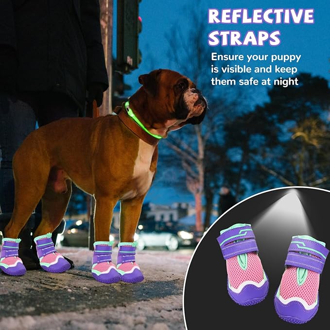 Dog Shoes for Large Small Medium Dogs, Dog Boots for Hot Pavement, Breathable Dog Booties & Paw Protectors, Anti-Slip Puppy Shoe for Outdoor Hiking Hardwood Floors Snow Size 1
