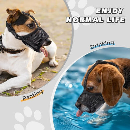 Dog Muzzle,Soft Mesh Muzzle for Small Medium Large Dogs to Prevent Biting,Pets Muzzle for Chihuahua Poodle Husky Labrador Retriever, Breathable Drinkable Adjustable for Chewing Grooming(XL)