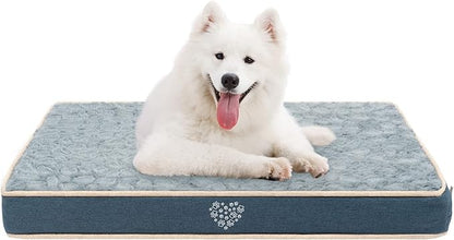 VANKEAN Waterproof Dog Crate Pad Bed Mat Reversible (Warm&Cool), Removable Washable Cover & Waterproof Inner Lining, Pet Crate Mattress for Cats and Dogs, Joint Relief Dog Bed for Crate, Navy