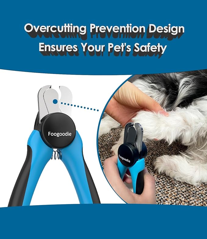 Dog Nail Clippers with Light, 2 in 1 Dog Nail Trimmers with Safety Guard & Quick Sensor to Prevent Over-Cutting, Includes Pet Grooming Comb & Nail File, Ideal for Cats & Dogs