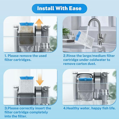 10 pcs Medium Filter Cartridges Compatible with Tetra Whisper Bio-Bag Filters Aquarium Replacement Filter Cartridge for Whisper ReptoFilter and 10i IQ10 PF10 Power Filters