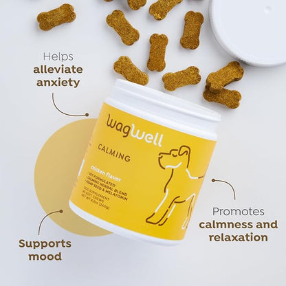 WagWell Allergy and Itch Chews & Calming Chews Bundle - Itch Relief and Digestive Health - Anxiety Relief