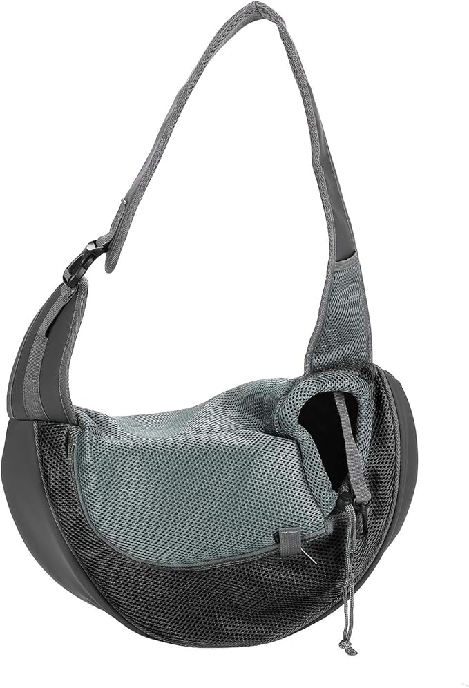 Dog Pet Sling Carrier Puppy Cat Sling Mesh Carrying Bag Adjustable Strap Breathble Small Dog Cat Satchel Carrier Hand Free Safe Front Backpack Soft Foldable Pet Purse Pouch Travel Outdoor