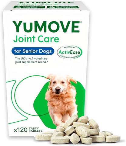 Hip and Joint Supplement - 120 Tablets for Dogs with Glucosamine, Chondroitin, MSM, Omega 3, Hyaluronic Acid, Green Lipped Mussel, & Fish Oil for Dogs - Joint Support Supplement - Senior Dogs