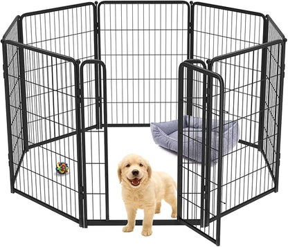 FXW Homeplus Dog Playpen for Indoor Use - Stress-Free and Safe Play, Heavy Duty 40 Inch 8 Panels Dog Pen for Medium and Large Dogs, Black_atented
