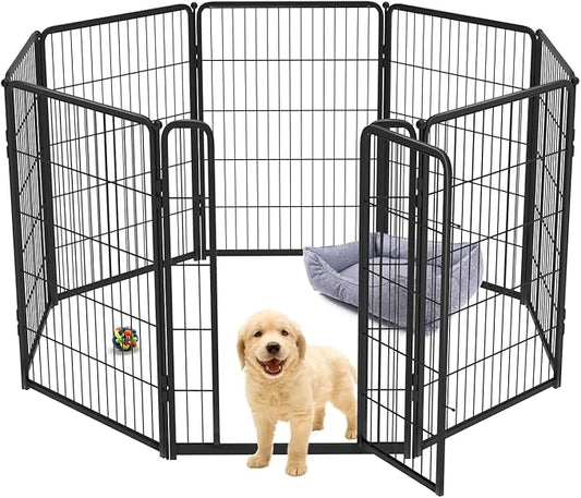 FXW Homeplus Dog Playpen for Indoor Use - Stress-Free and Safe Play, Heavy Duty 40 Inch 8 Panels Dog Pen for Medium and Large Dogs, Black_atented
