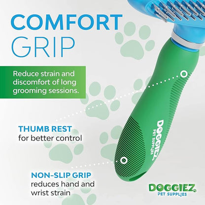 2-in-1 Dog Brush for Shedding & Undercoat Rake Dog Hair Brush - Cat Grooming Supplies Long Hair Dog Deshedding Brush - Dog Grooming Brush - Pet Brushes for Dogs - Short Haired Fur, Long Hair Cat Brush