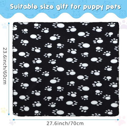 Eccliy 20 Pcs Puppy Blanket Pet Soft Fleece Dog Blankets Warm Felt Throw Sleep Mat Bed Covers for Doggie Puppy Pet Dogs Cat, 20 Styles(23.6 x 27.6 Inch,Paw)