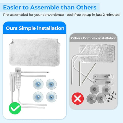 L&W BROS. 2 Pc Heavy Duty Cat Window Perch Holds up to 50 lbs, Foldable Cat Window Hammock with 4 Strong Suction Cups, Easy to Install, 24" Window Seat for Large or Multiple Cats (L 2Pc)