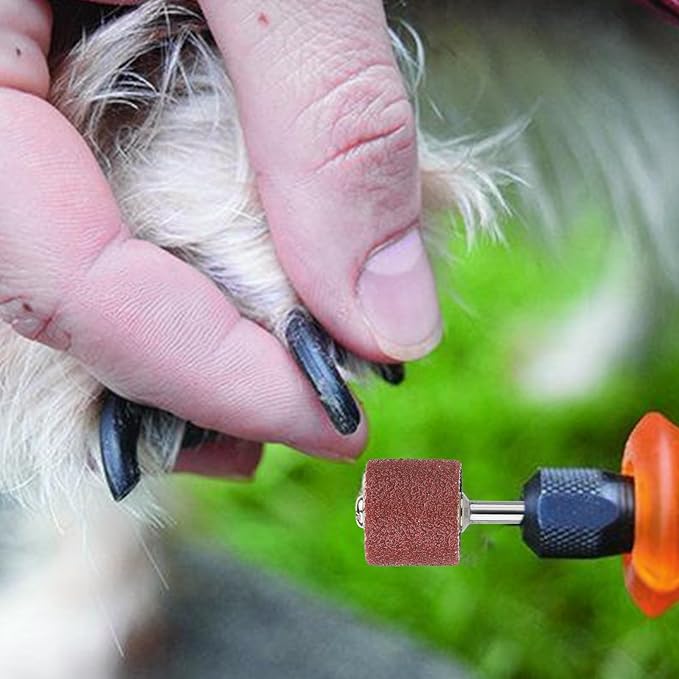 26 Pack Pet Nail Grinder Replacement Kit Sanding Drum Set with Grit Sanding Bands Dog Nail Smoother Dog Claw Care Pet Claw Grooming Supplies, 2 Sizes 1/2 Inch 120 Grit /0.31 inches 80 Grit