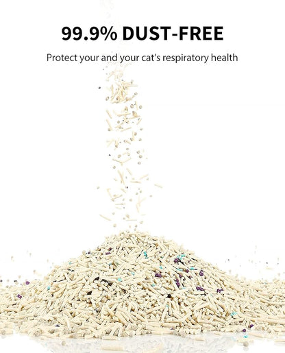 PETKIT Upgraded Clump+ Tofu Mixed Cat Litter, Water Flushable,Ultra Absorbent and Fast Drying, 100% Natural Ingredients Clumping Litter, Dust-Free Low Tracking Bentonite Litter (5.2lb×3bags)