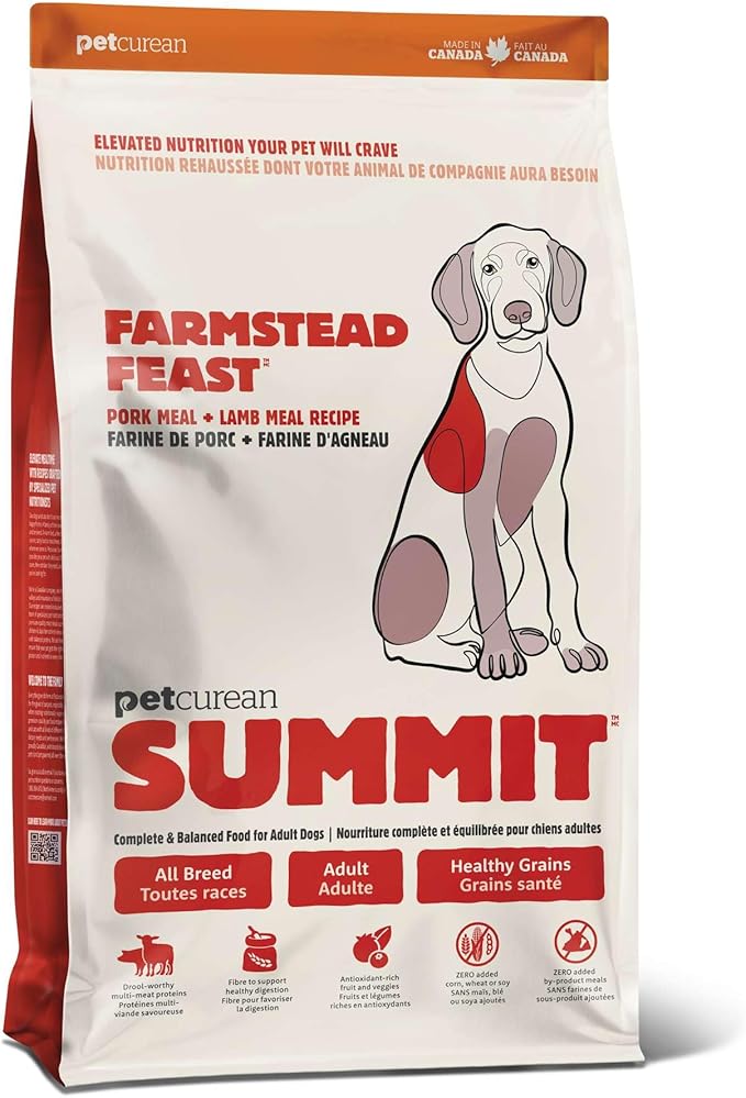 Farmstead Feast, Dry Dog Food, Pork Meal and Lamb Meal Adult Recipe with Grains, 25 lb Bag
