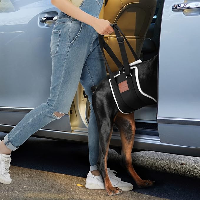 Dog Sling for Back Legs, Dog Lift Harness, Magic Tape Dog Sling for Large Dogs Hind Leg Support, Elderly Dog Lifter, Help Canie Hip Arthritis K9 Cruciate Ligament Rehabilitation (Large)