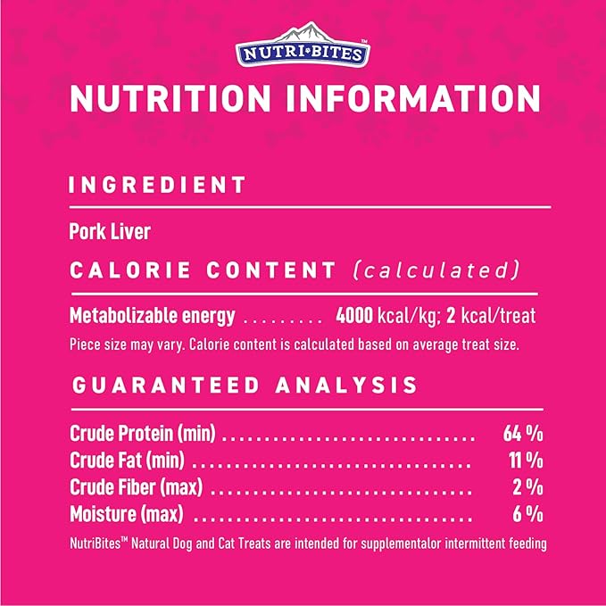 NutriBites Freeze Dried Pork Liver Dog & Cat Treats, 9 oz | Healthy Pet Training Treats or Food Topper | All Natural, Single Ingredient, High Protein | Great for Puppy, Small, Medium, or Large Breeds