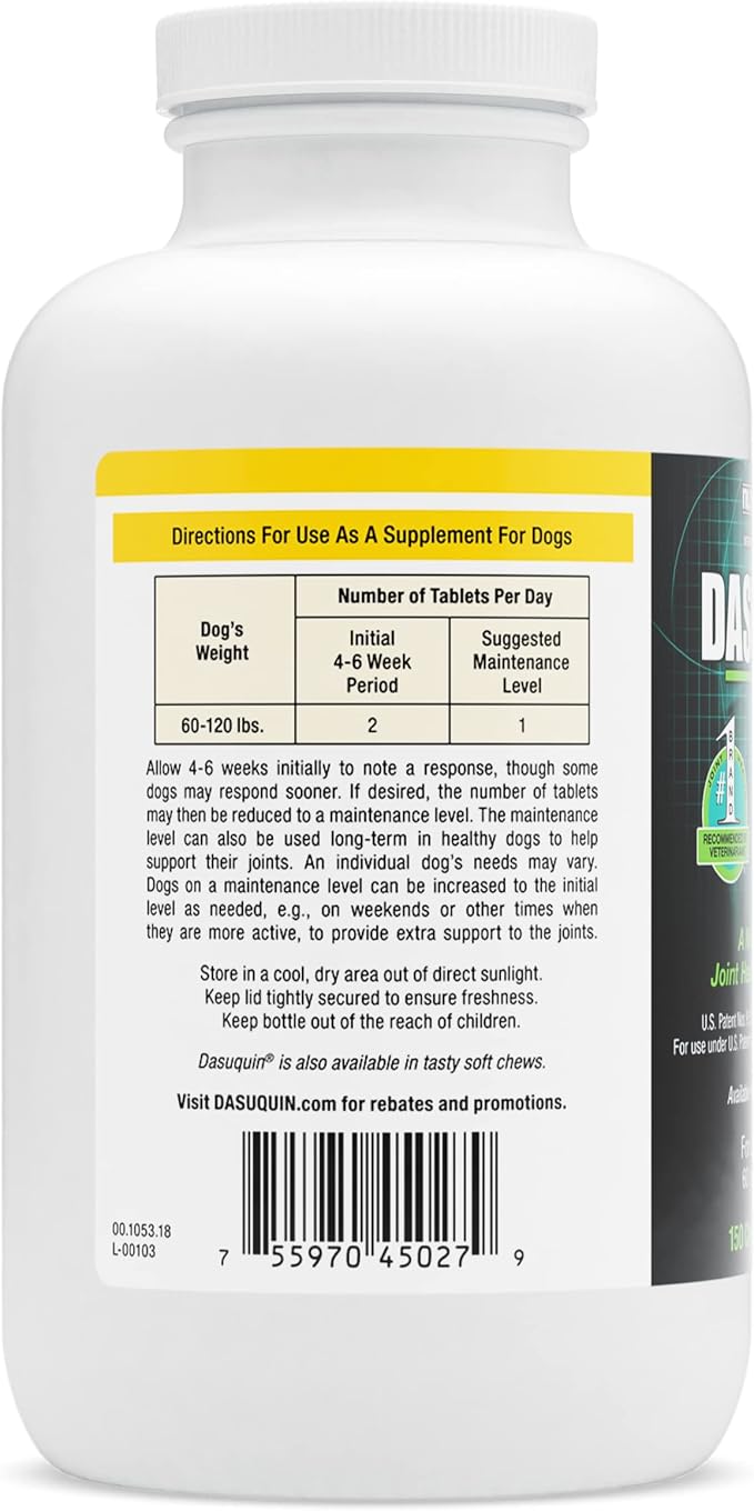 Nutramax Dasuquin for Large Dogs, Joint Health Supplement, Contains Glucosamine for Dogs, Plus Chondroitin, ASU, MSM and More, Supports Healthy Joints, Chewable Tablets, 2 Pack, 300 Count