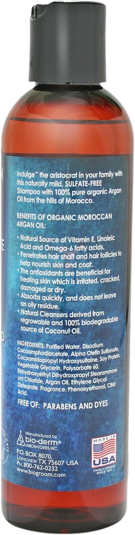 Bio-Groom Indulge Argan Oil Dog Shampoo - Deshedding Dog Bathing Supplies, Puppy Wash, Cat & Dog Grooming Supplies for Sensitive Skin, Cruelty-Free, Made in USA, Dog Products - 8 fl oz 1-Pack