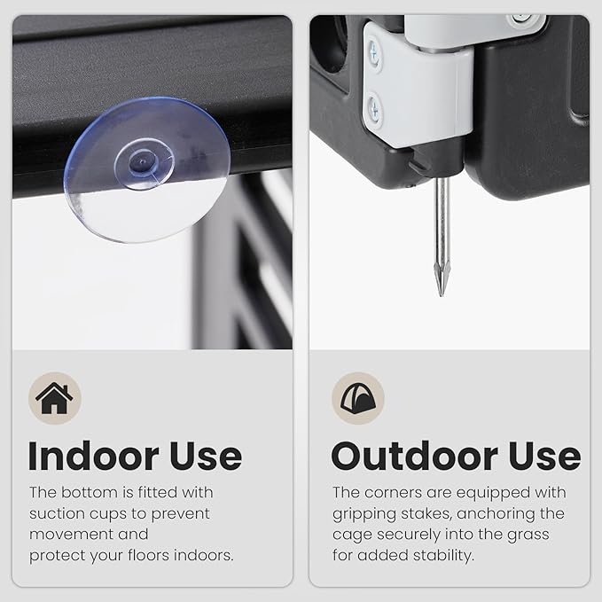 Dog Playpen 4-Panel 24" | Safe & Secure Indoor/Outdoor Pet Fence | Folding & Portable |35 x 35 x 24IN, Ideal for Small to Medium Dogs | Easy to Clean ï¼_lackï¼