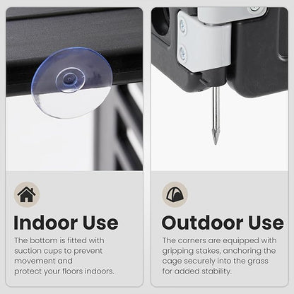 Dog Playpen 4-Panel 24" | Safe & Secure Indoor/Outdoor Pet Fence | Folding & Portable |35 x 35 x 24IN, Ideal for Small to Medium Dogs | Easy to Clean ï¼_lackï¼