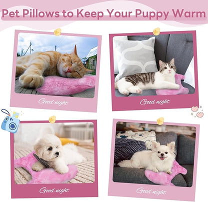 T'CHAQUE Dog Pillow Bed Cat Pillows for Indoor Cats Soft Dog Calming Pillow for Small Dogs Anxiety Relief Comfort Dog Neck Pillow Pet Sleeping Improve Pet Calming Toy for Upper Spine Support