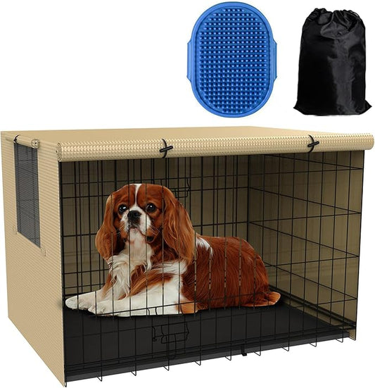 Dog kennel cover,Crate covers for dog cages,Crate cover 24 30 36 42 48-inch,Dog cage cover,Waterproof dog crate cover,Dog kennel cover,Dog Enclosure Covers,Dog crate covers large and small (24-Inch)