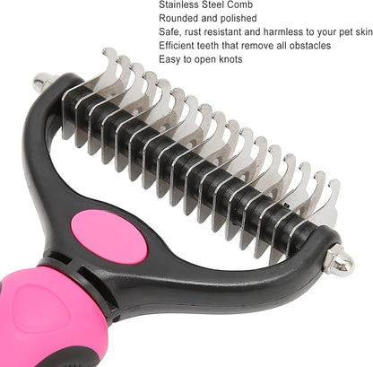 Undercoat Rake For Dogs,Double-Sided Dog Brush for Shedding,Dogs/Cats Professional Deshedding Brush,Removes Mats Tangled & Thinning Hairs with No Scratch,