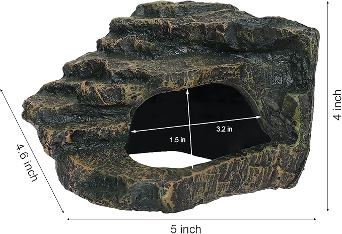 Reptile Tank Accessories, Turtle Tank Accessories, Fish Tank Accessories, Perfect Large Reptile Hide, Aquarium Decor, Professional Turtle Basking Platform (Antique)