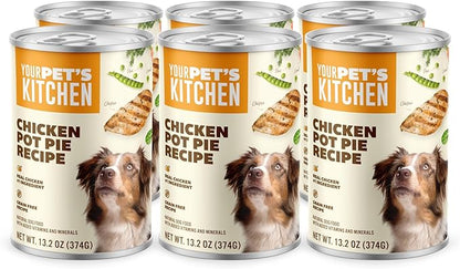 YOUR PET'S KITCHEN Wet Dog Food, Chicken Pot Pie Recipe - 13.2 oz Cans (Pack of 6), Made in The USA with Real Chicken