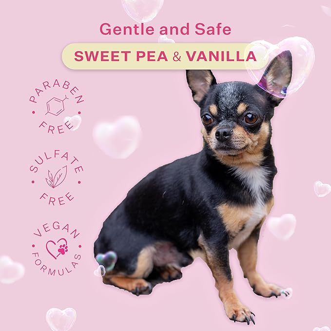 Paris Hilton Pet Iconic Sweet Pea & Vanilla Scent No-Rinse Dog Shampoo, Waterless Dog Wash, Hypoallergenic, 280ml  Quick Clean for Dogs, Easy Grooming, No Rinse Needed