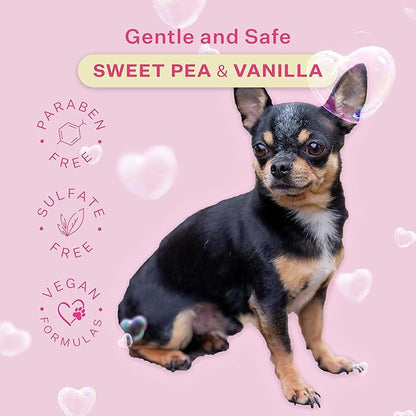 Paris Hilton Pet Iconic Sweet Pea & Vanilla Scent No-Rinse Dog Shampoo, Waterless Dog Wash, Hypoallergenic, 280ml  Quick Clean for Dogs, Easy Grooming, No Rinse Needed
