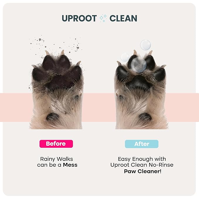 Uproot Clean Dog Paw Cleaner - No-Rinse Paw Cleaner for Dogs - Easy Dog Paw Washer with Bristle Brush - Fragrance-Free Dog Foot Washer for Home and On-the-Go - Hypoallergenic & Safe for All Dogs