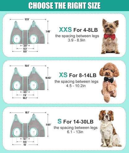 Dog Grooming Hammock Harness, Small Dog Groming Sling, Gray Dog Hanging Harness for Nail Trimming,Dog Nail Clipping Hanger Restraint Holder