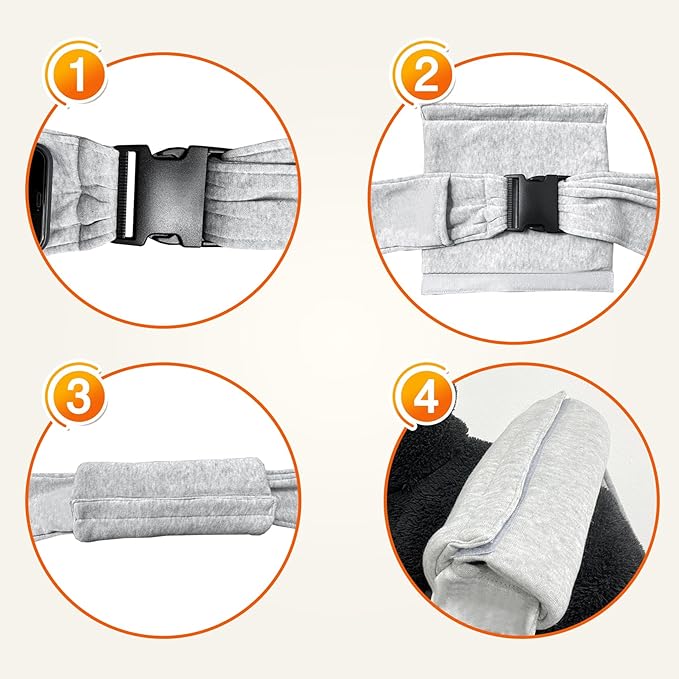 Dog Sling Cat Sling Carrier with Bottom Support, Kanemc Hands Free Sling Bag for 12Lbs Short Dog Small Puppy 16Lbs Clingy Cat Pets, Lightweight & Comfy (Gray)