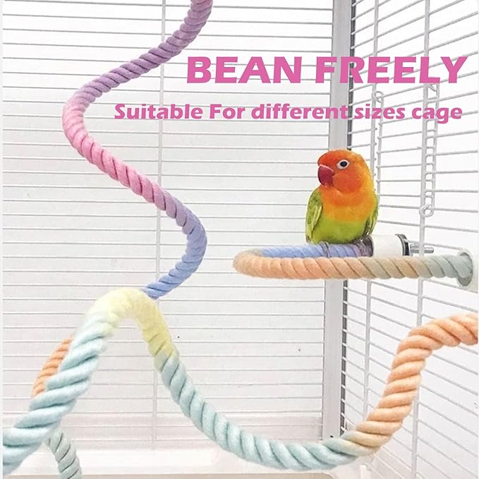 Rope Perches for Bird Cages, Parrot Rope Perch for Cockatiels & Parakeets, Bird Cage Accessories(4pcs)