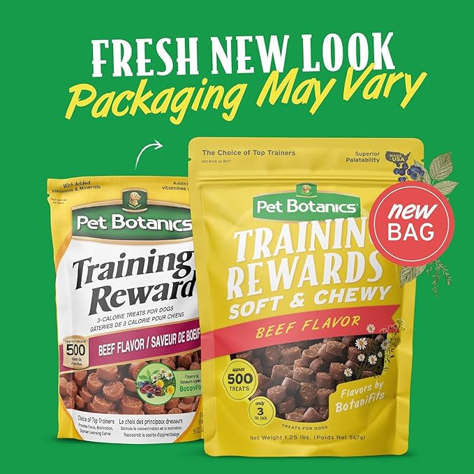 (3 Packs) Training Rewards Treats for Dogs, Speeds Up Learning Curve, No BHA, BHT, Ethoxyquin, Bacon, Beef, Chicken, 20 oz with 10ct pet Wipes