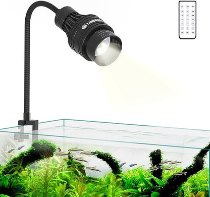 Lominie LED Aquarium Light Full Spectrum 15°-60° Adjustable Aquarium Focus Light Spotlight for Saltwater Freshwater Fish Tank