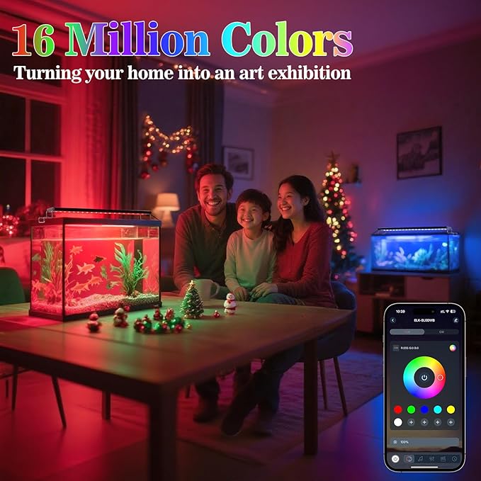 Full Spectrum Aquarium Light: Fish Tank Light with APP & Remote Timer Control for Aquatic Pet Plants Lovers - 11In Extendable Fish Tank Lights for 5-10 Gallon Freshwater Saltwater Aquarium